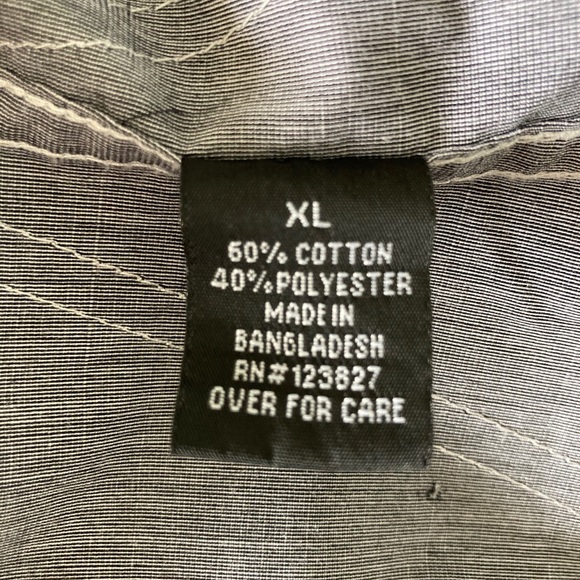 Drill Clothing Company NYC Shirt Button Front Long Sleeve Roll Tab Sleeves Gray - Picture 7 of 9